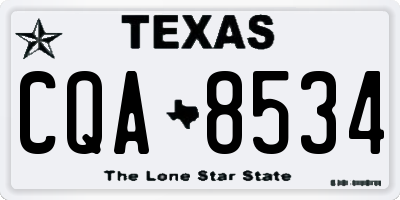 TX license plate CQA8534