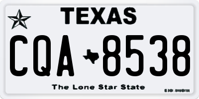 TX license plate CQA8538