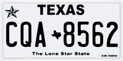 TX license plate CQA8562