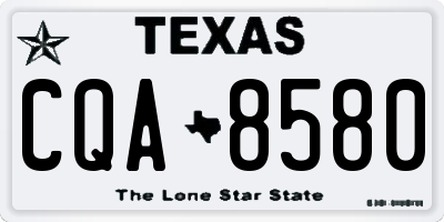 TX license plate CQA8580