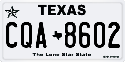 TX license plate CQA8602