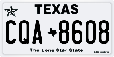 TX license plate CQA8608