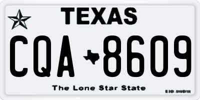 TX license plate CQA8609