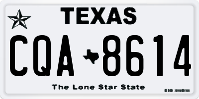 TX license plate CQA8614