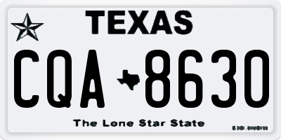 TX license plate CQA8630