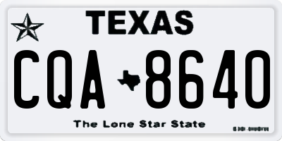 TX license plate CQA8640