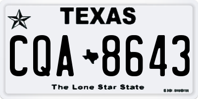 TX license plate CQA8643
