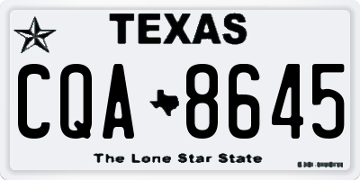 TX license plate CQA8645