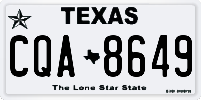 TX license plate CQA8649