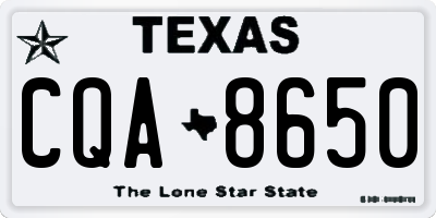 TX license plate CQA8650