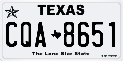 TX license plate CQA8651