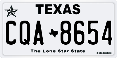TX license plate CQA8654