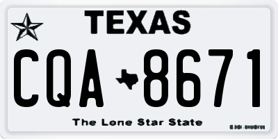 TX license plate CQA8671