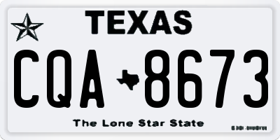 TX license plate CQA8673