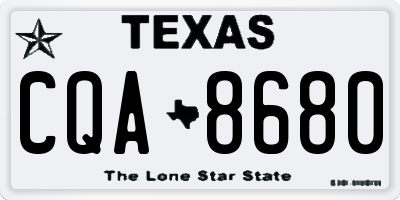 TX license plate CQA8680