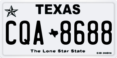 TX license plate CQA8688