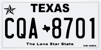 TX license plate CQA8701