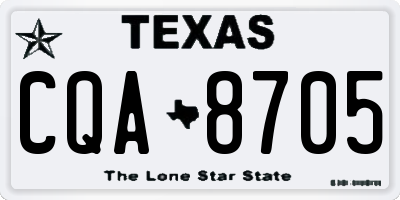 TX license plate CQA8705