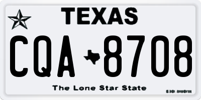 TX license plate CQA8708