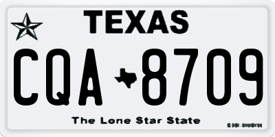 TX license plate CQA8709