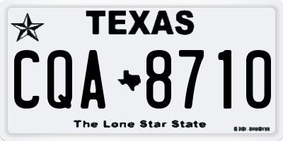 TX license plate CQA8710