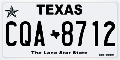 TX license plate CQA8712