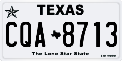 TX license plate CQA8713