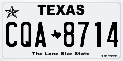 TX license plate CQA8714