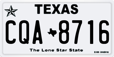TX license plate CQA8716