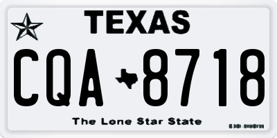 TX license plate CQA8718