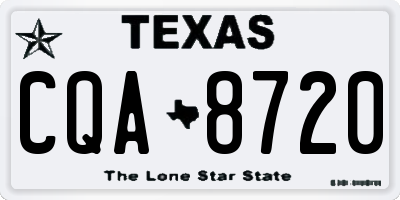 TX license plate CQA8720