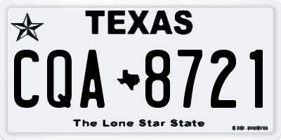 TX license plate CQA8721