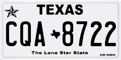 TX license plate CQA8722