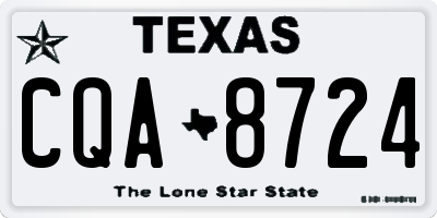 TX license plate CQA8724