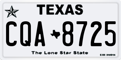 TX license plate CQA8725