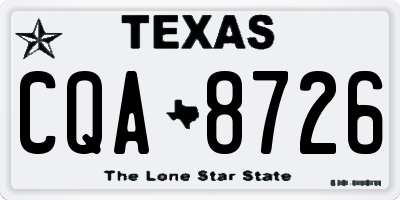 TX license plate CQA8726