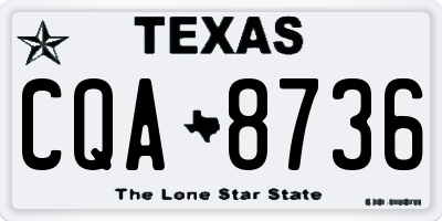 TX license plate CQA8736