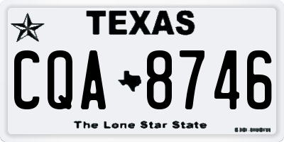 TX license plate CQA8746