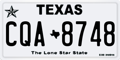 TX license plate CQA8748