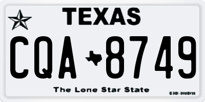 TX license plate CQA8749