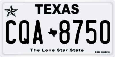 TX license plate CQA8750