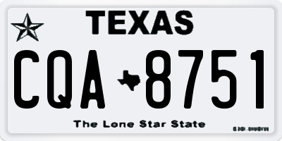 TX license plate CQA8751