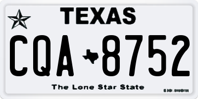 TX license plate CQA8752