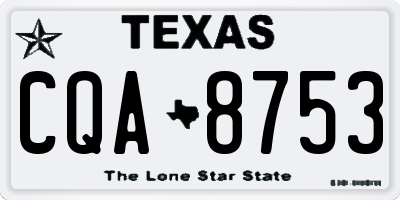 TX license plate CQA8753