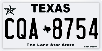 TX license plate CQA8754
