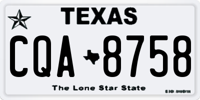 TX license plate CQA8758