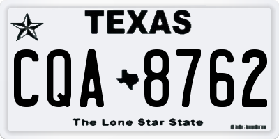 TX license plate CQA8762