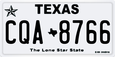TX license plate CQA8766
