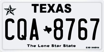 TX license plate CQA8767