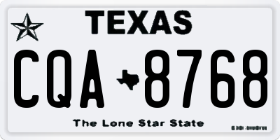 TX license plate CQA8768